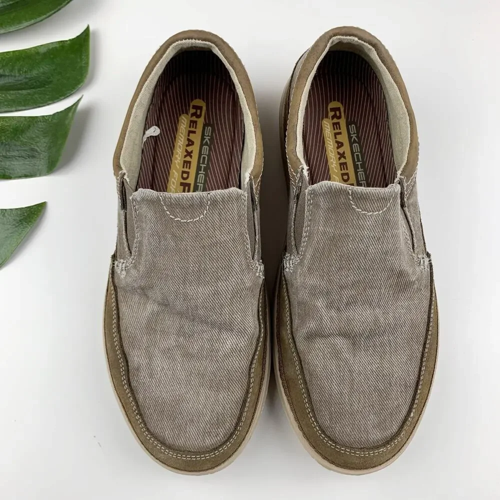 Skechers Landen Steller Loafers Casual Slip On Brown Comfort Shoes Men's 8